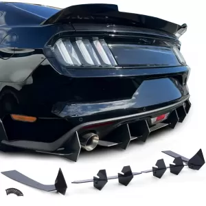 Sport rear diffuser CUP extension gloss black for Ford Mustang GT MK6 from 14