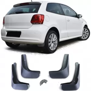Mudflap set front and rear black for VW Polo 5 pre-facelift 6R 09-14