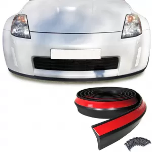 Front spoiler lip side skirts universal flexible 2.5m x 4.5cm black