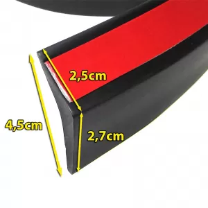 Front spoiler lip side skirts universal flexible 2.5m x 4.5cm black