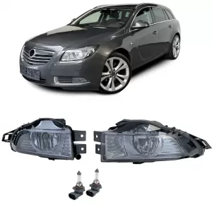 Clear Glass Fog Light Set Black Smoke for Opel Insignia 08-13