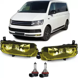 Clear glass fog lights yellow for VW T6 Bus Multivan Transporter from 2015