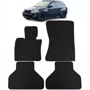 Car Rubber Floor Mats Black Premium Set for BMW X5 E70 X6 E71