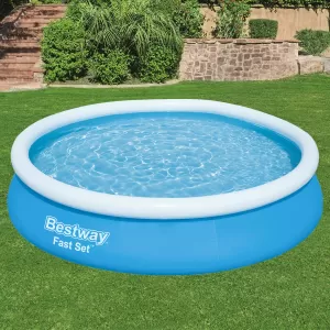 BESTWAY 366x76cm Fast Set Pool Round Swimming Pool with Filter Pump complete-image-6198709