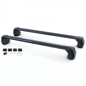 Supporti per barre portatutto in alluminio neri, adatti per Land Rover Defender 90 L663 dal 19-image-6198877