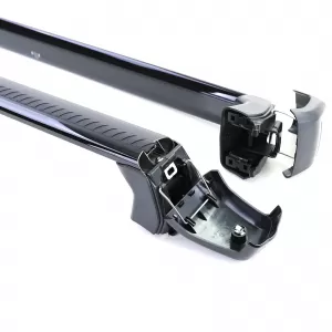 Supporti per barre portatutto in alluminio neri, adatti per Land Rover Defender 90 L663 dal 19-image-6198883