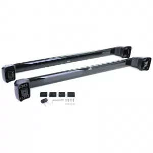 Supporti per barre portatutto in alluminio neri, adatti per Land Rover Defender 90 L663 dal 19-image-6198884