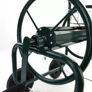 Schlauchwagen Schlauch Handwagen Grün mit Ablagekorb bis 60m Gartenschlauch