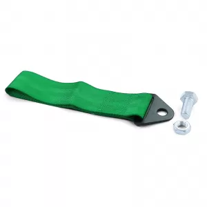 Tow hook racing tow strap made of fabric universal 21.5cm green
