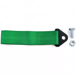 Tow hook racing tow strap made of fabric universal 21.5cm green