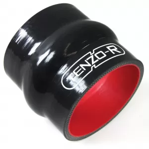 Tenzo-R silicone hose reinforced straight connector with bend 76mm black red
