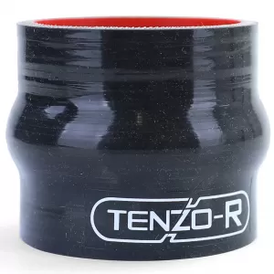 Tenzo-R silicone hose reinforced straight connector with bend 76mm black red