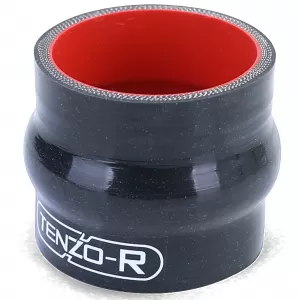 Tenzo-R silicone hose reinforced straight connector with bend 76mm black red