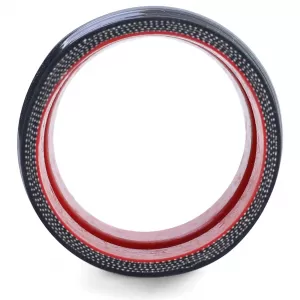 Tenzo-R silicone hose reinforced straight connector with bend 76mm black red