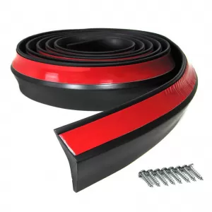 Front spoiler lip side skirts universal flexible 2.5m x 6.5cm black