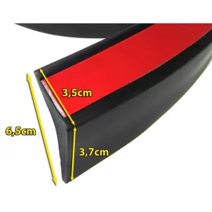 Front spoiler lip side skirts universal flexible 2.5m x 6.5cm black