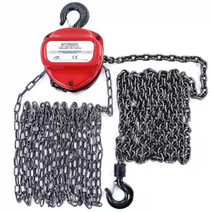 image-20-RAMROXX Pro 1000kg Chain Hoist Pulley Red up to 4 meters