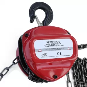 RAMROXX Pro 1000kg Cârlig de ridicare cu roată roșie, până la 4 metri-image-6199091