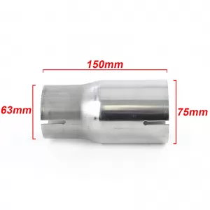 Stainless steel exhaust pipe reducer connection adapter 75mm to 63mm