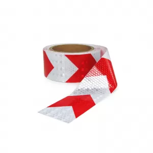 image-24-Signalband Markierungsband Barriereband selbstklebend reflektierend rot weiß 100m