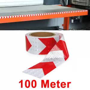 Signal tape marking tape barrier tape self-adhesive reflective red white 100m