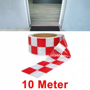 Signal tape marking tape barrier tape self-adhesive reflective checkered 10m