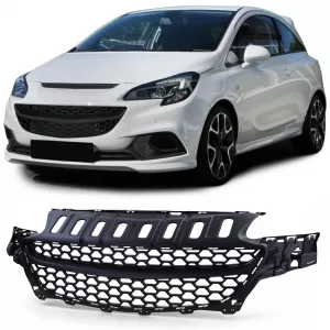 Honeycomb Grille without Emblem Black for Opel Corsa E 2014-2019