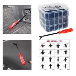Car Auto Rivet Fastening Clips Set Trim Removal Tool 630-piece