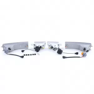Clear glass fog lights with indicator black smoke for VW Golf 3 Vento 91-97