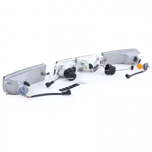 Clear glass fog lights with indicator black smoke for VW Golf 3 Vento 91-97