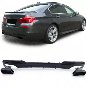 image-10-Hátsó diffúzor + 550 Performance kipufogóvégek matt fekete BMW F10 F11 535 modellekhez