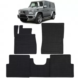 Car Rubber Floor Mats Black Premium Set for Mercedes G-Class W463 89-18