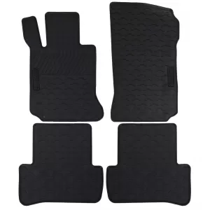 Car Rubber Floor Mats Black Premium Set for Mercedes C-Class W204 S204 07-11