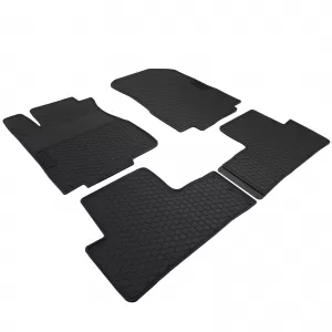 Car Rubber Floor Mats Black Premium Set for Honda CR-V 4 12-18