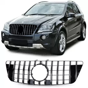 Sport radiator grille black gloss chrome for Mercedes M-Class ML W164 08-11