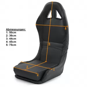 Sedile sportivo a guscio pieghevole in ecopelle nera Tenzo-R-image-6199602