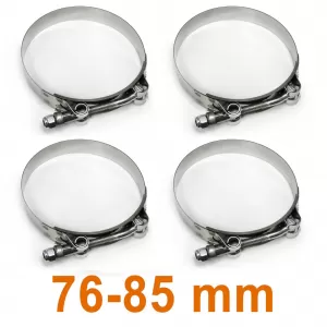 Joint bolt clamp hose clamp band clamp stainless steel Ø 76-85mm 4 pieces