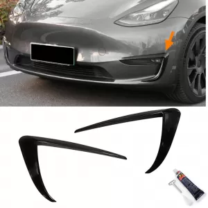 Spoiler surrounds fog lights black gloss fits for Tesla Model 3