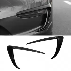 Spoiler surrounds fog lights black gloss fits for Tesla Model 3