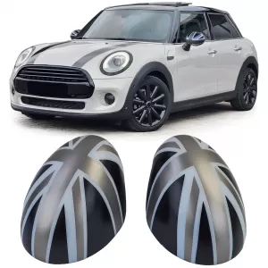 image-56-Mirror caps Union Jack black gray fits for Mini F54 F55 F56 F57 13-18