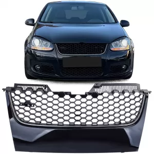 Sport honeycomb radiator grille without emblem with chrome trim for VW Golf 5 GTI 03-09