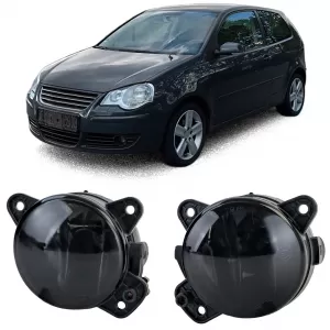 Clear Glass Fog Light Set Black Smoke for VW T5 Crafter Polo 9N3
