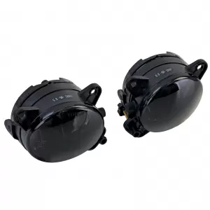 Clear Glass Fog Light Set Black Smoke for VW T5 Crafter Polo 9N3