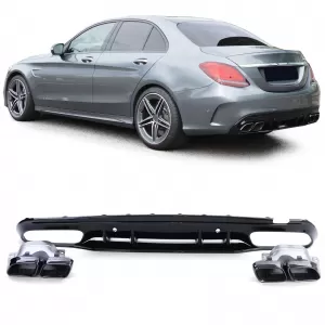 image-12-Sport hátsó diffúzor fekete kipufogóvégekkel Mercedes C-osztály W205 sedan 18-21