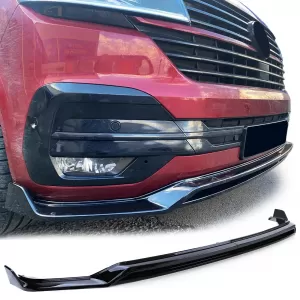 Labbro spoiler anteriore con splitter e griglia nero lucido, adatto per VW Bus T6.1 dal 19-image-6200157