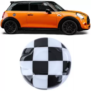 Fuel cap cover checkered black white suitable for Mini F55 F56 F57 13-21