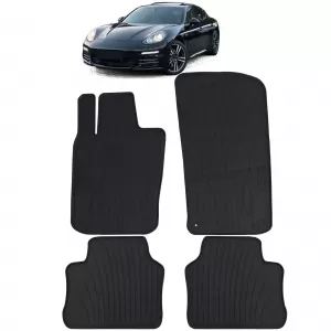 Car Rubber Floor Mats Black Premium Set for Porsche Panamera 970 2009-2016