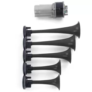Claxon de barcă cu 5 tonuri La Cucaracha cu compresor negru 118dB 12 volți-image-6200475