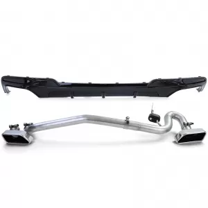 Diffusore posteriore lucido + conversione terminale duplex V8 adatta per BMW F10 F11 520 525 530-image-6200496
