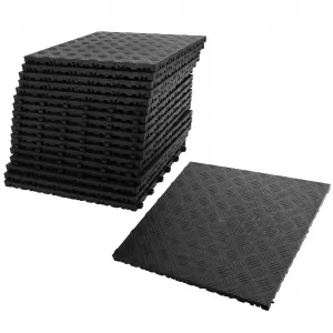 Placă de performanță RAMROXX Checker Plate pentru podea de garaj, neagră, 40x40cm-image-6200632